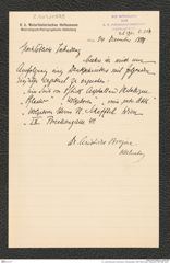 k.k. naturhistorisches Hofmuseum, Intendanzakten 1885-1896 (Hauer), Aktenzahl Z.503/1888, Seite 1